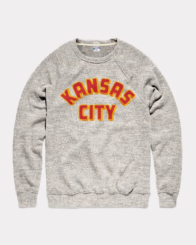 Red & Gold Kansas City Arch Athletic Grey Crewneck