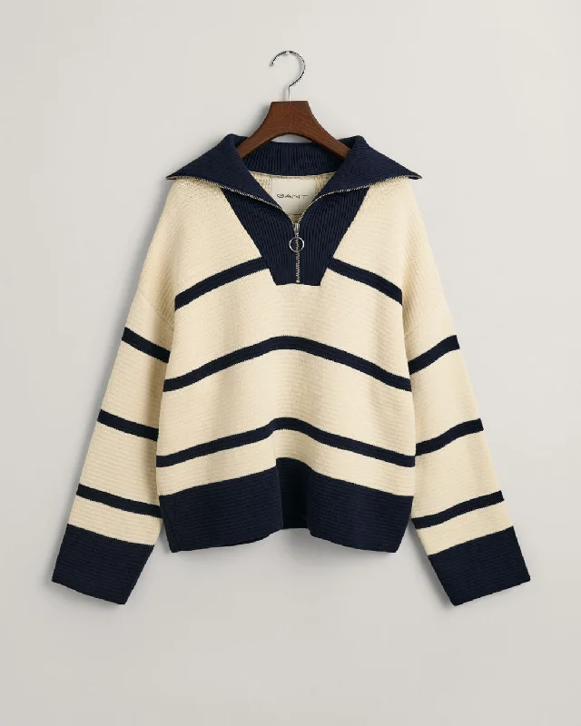 Stripe 1/2 Zip Jumper