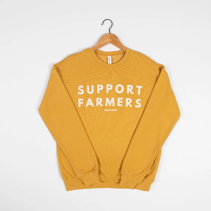 ‘Support Farmers’ Mustard Crewneck