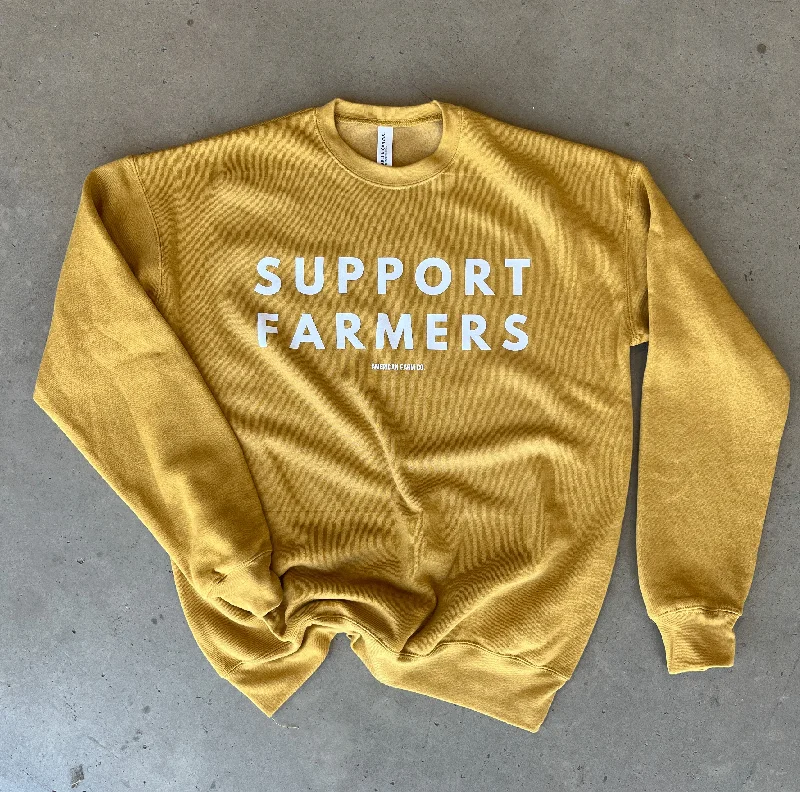 ‘Support Farmers’ Mustard Crewneck