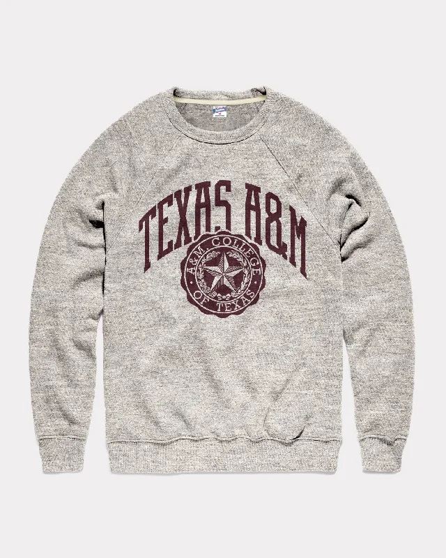 Texas A&M University Seal Athletic Grey Crewneck