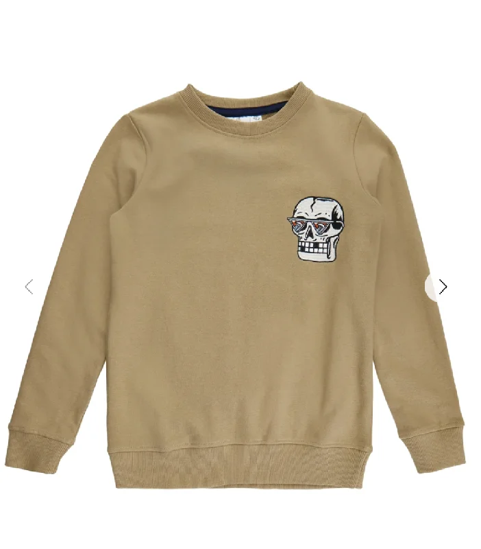 The Skull Patch Sweatshirt - Beige - KIDS