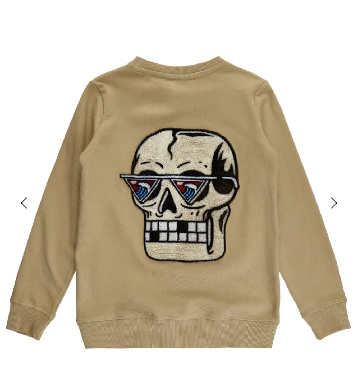 The Skull Patch Sweatshirt - Beige - KIDS