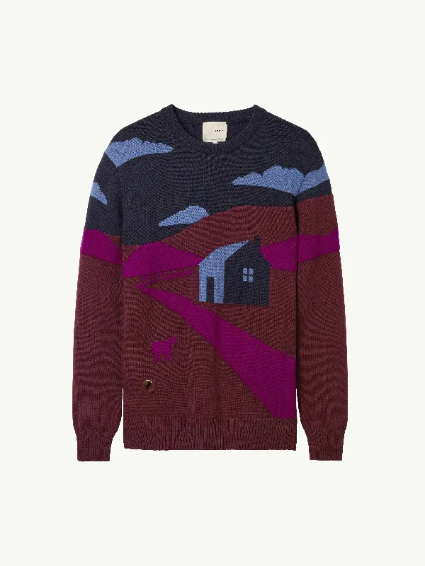 The Sheepscape Crewneck - Konini Burgundy