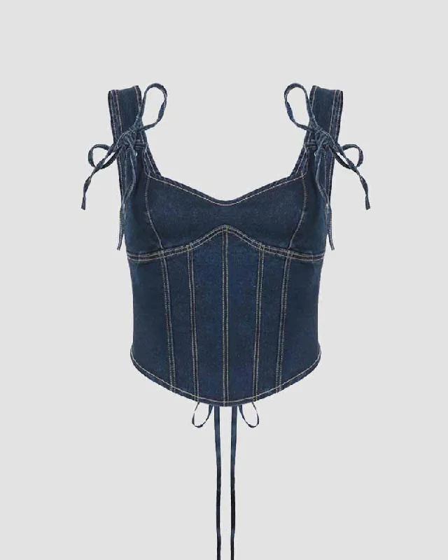 Vedette Denim Corset Top