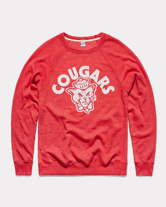 Vintage Cougar Houston Red Crewneck