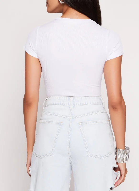 Daisy Basic Crew Neck Short Sleeve Bodysuit