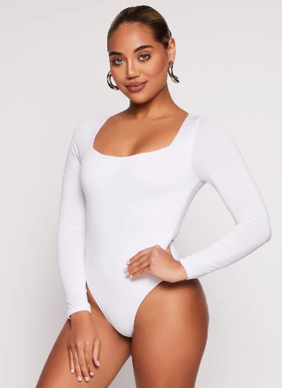 Square Neck Long Sleeve Bodysuit