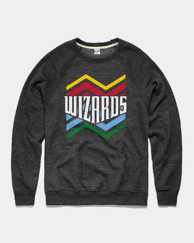 Wizards Retro Stripe Black Crewneck