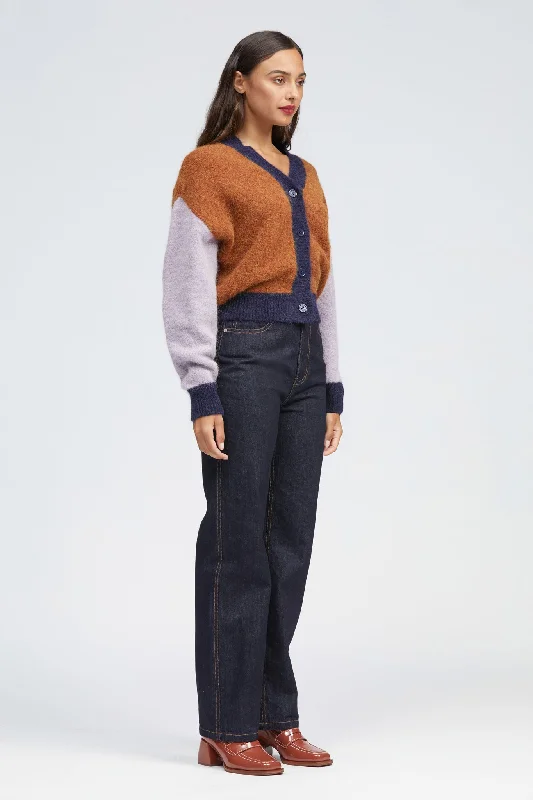 Wolff Cardigan  Clay/ Lilac/ Navy