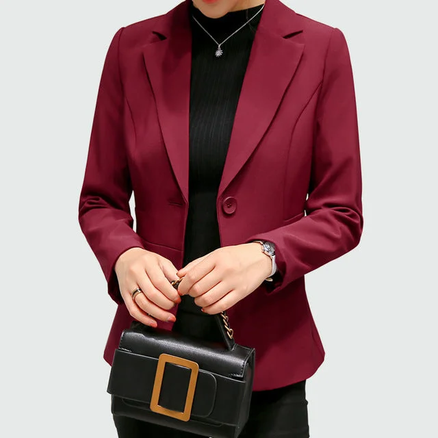 Long Sleeves Office Lady Single Button Women Suit