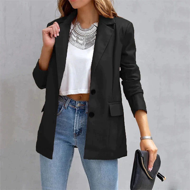 Women's Blazer Warm Breathable Outdoor Office Street Pocket Single Breasted Turndown