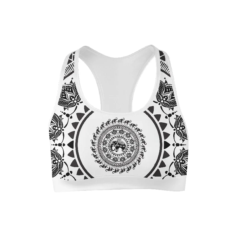 Elephant Sun Mandala v2 Sports Bra