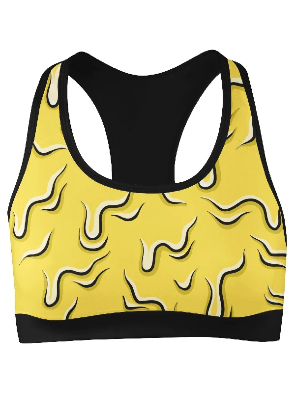 Neon Drippy (Yellow) Sports Bra