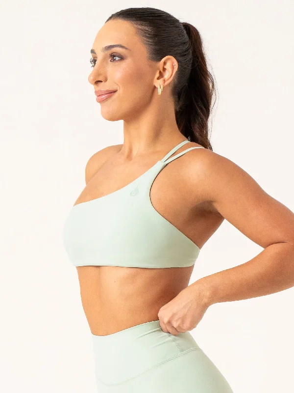 NKD One Shoulder Sports Bra - Cucumber