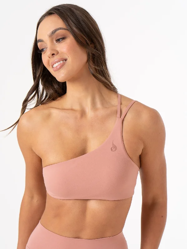 NKD One Shoulder Sports Bra - Dusty Pink