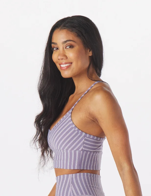 Premier Bra: Amethyst/Oatmilk Stripe