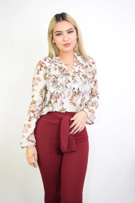 Alissa, Long sleeve floral blouse