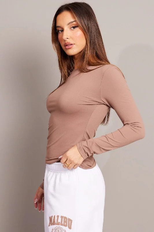 Brown Supersoft Top Long Sleeve