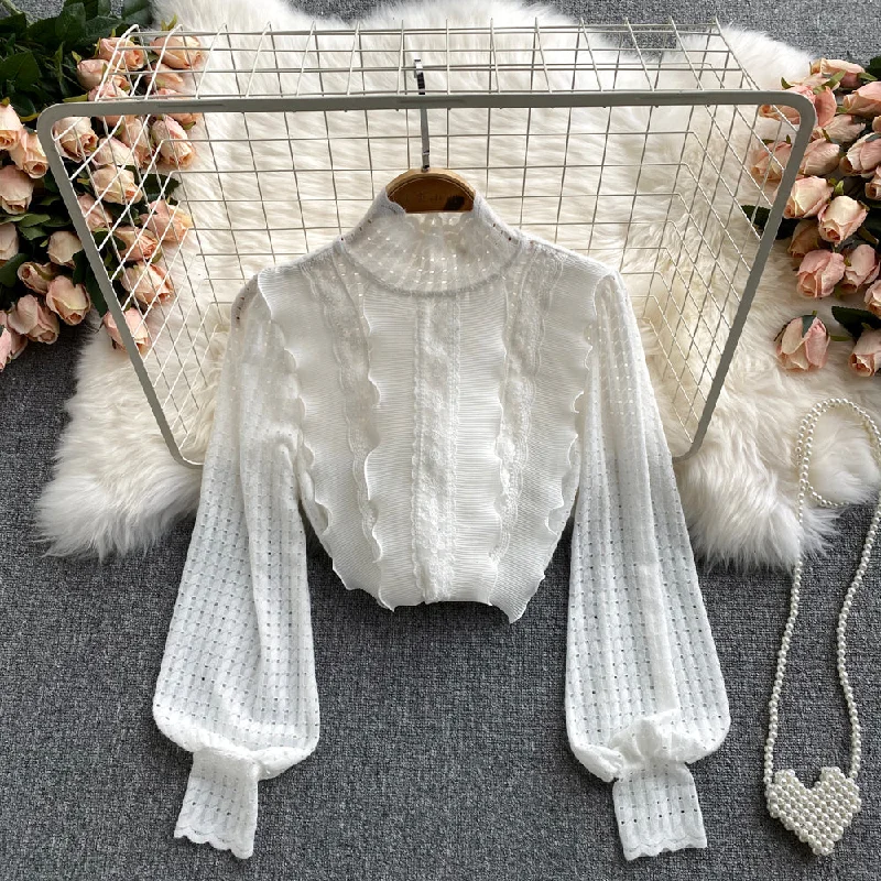 Cute lace long sleeve tops    S530