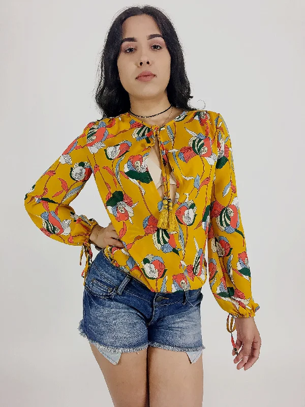 Mayra, Long sleeve floral print blouse