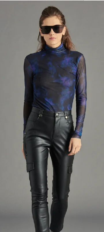 Sheer Long Sleeve Mock Neck Top by Steve Madden